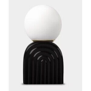 Room Essentials Mini Glass Orb Shade with Black Ceramic Base Table Lamp